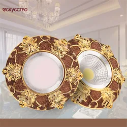 American Golden Edge Brown Resin Led Downlight 3W 5W 7W 220V 110V Hole 6 9Cm Hallway Living Room Kitchen Spotlight Recessed Lamp