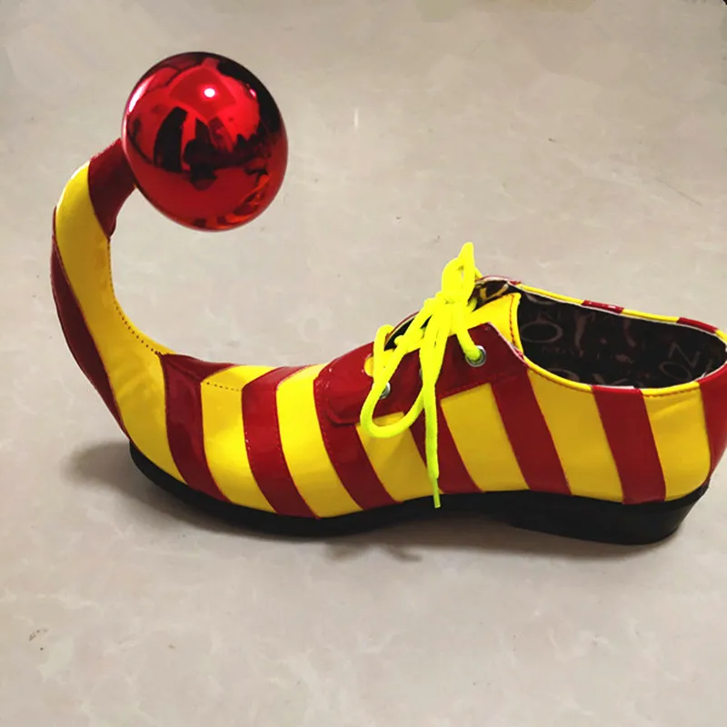 Chaussures de Clown à rayures pour hommes adultes, accessoires de maquillage amusants, Cosplay, fête d'halloween, carnaval, mascarade