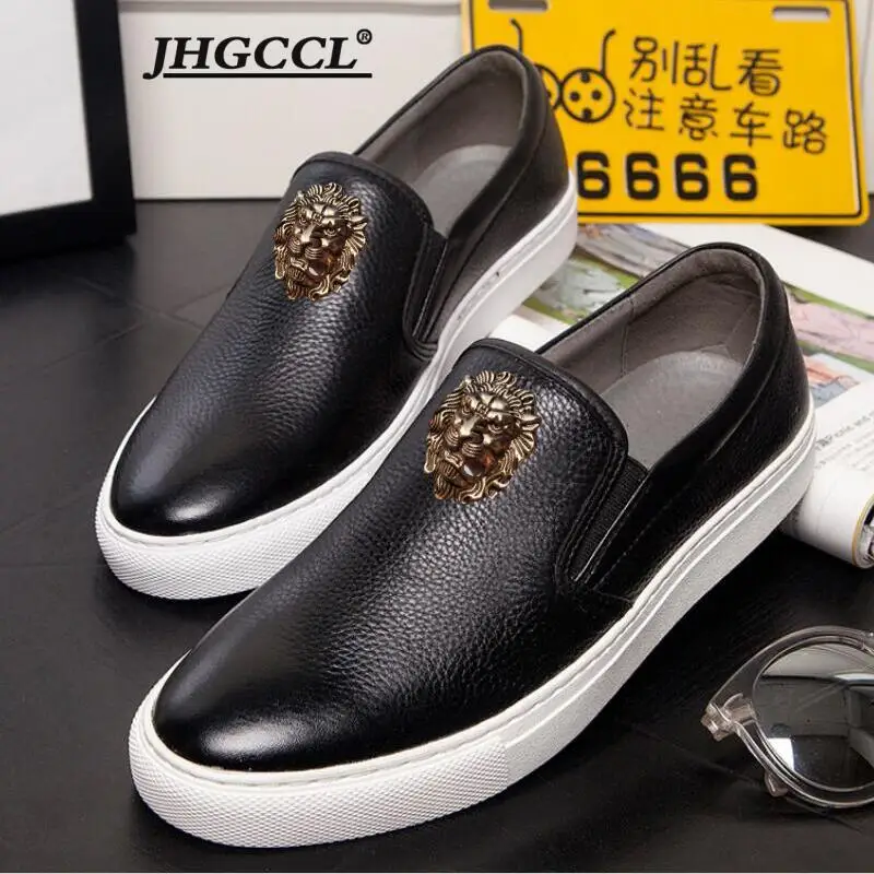 new men flat shoes luxury designer sneakers Leather leisure loafers foreign trade leisure shoes Zapatos Hombre A16