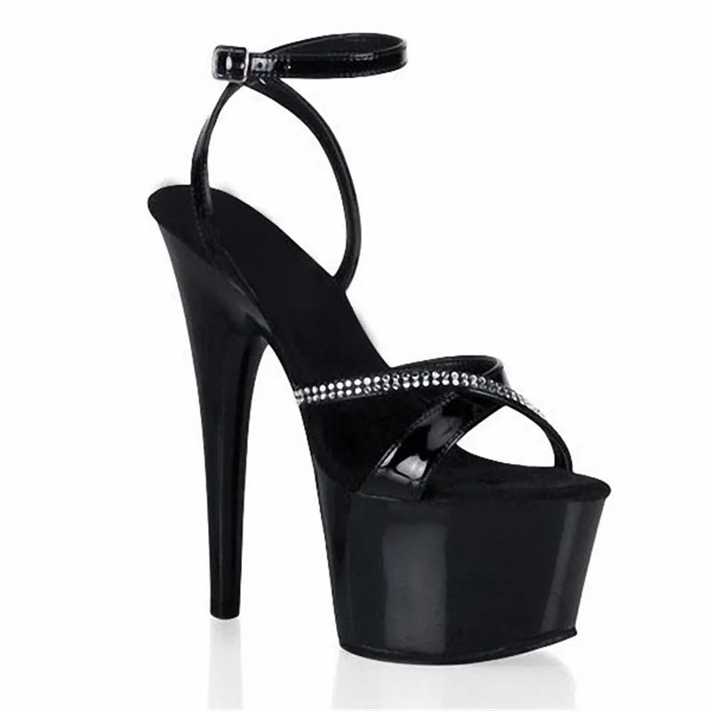 Nowa edycja han 17 cm peep-toe diament skóra krzyż ultra wysokie obcasy, obiad buty zdjęcia dla kobiet buty do tańca