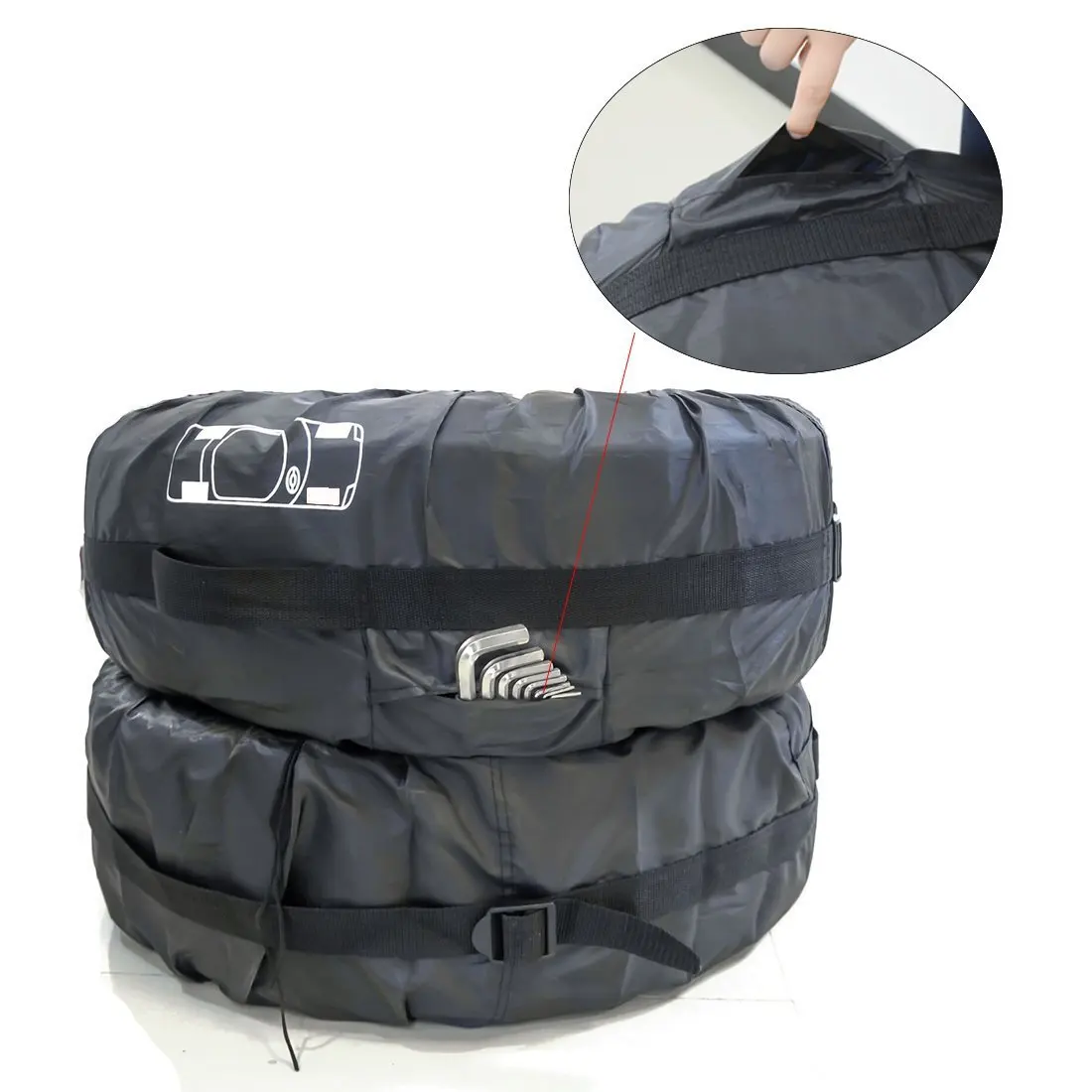 4Pcs Universal 13-16 16-20inch Car SUV Tire Cover Case Spare Tire Wheel Bag Auto Tyre Wheel Protector Polyester Oxford Cloth