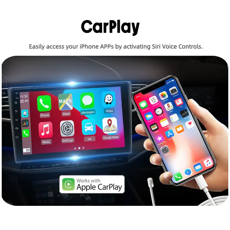 

GPS BT Car Radio Multimedia Video Built-in Carplay MirrorLink Android 10 2 Din HD 9'' Stereo WIFI For Toyota Corolla 2009-2013