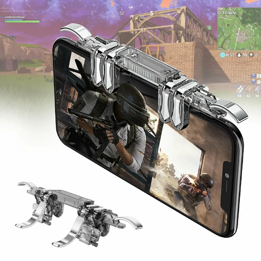 6 finger Pubg Mobile game Controller Phone Gamepad Trigger L1 R1 Aim /Shooter Button Joystick For IPhone Android