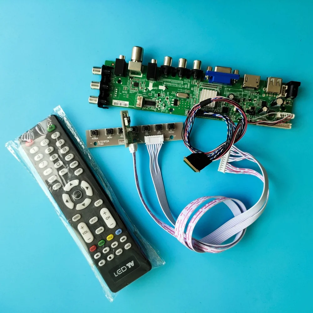 Kit For LTN156AT27-H02/LTN156AT27-W01 LED USB VGA TV Panel DVB-T2 HDMI AV 1366X768 screen Signal digital controller board remote