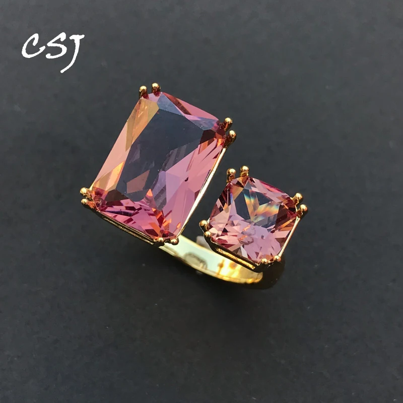 

CSJ New Design Zultanite Ring Created Sultanite Color Change Gemstone Fine Jewelry Women Party Wedding Gift