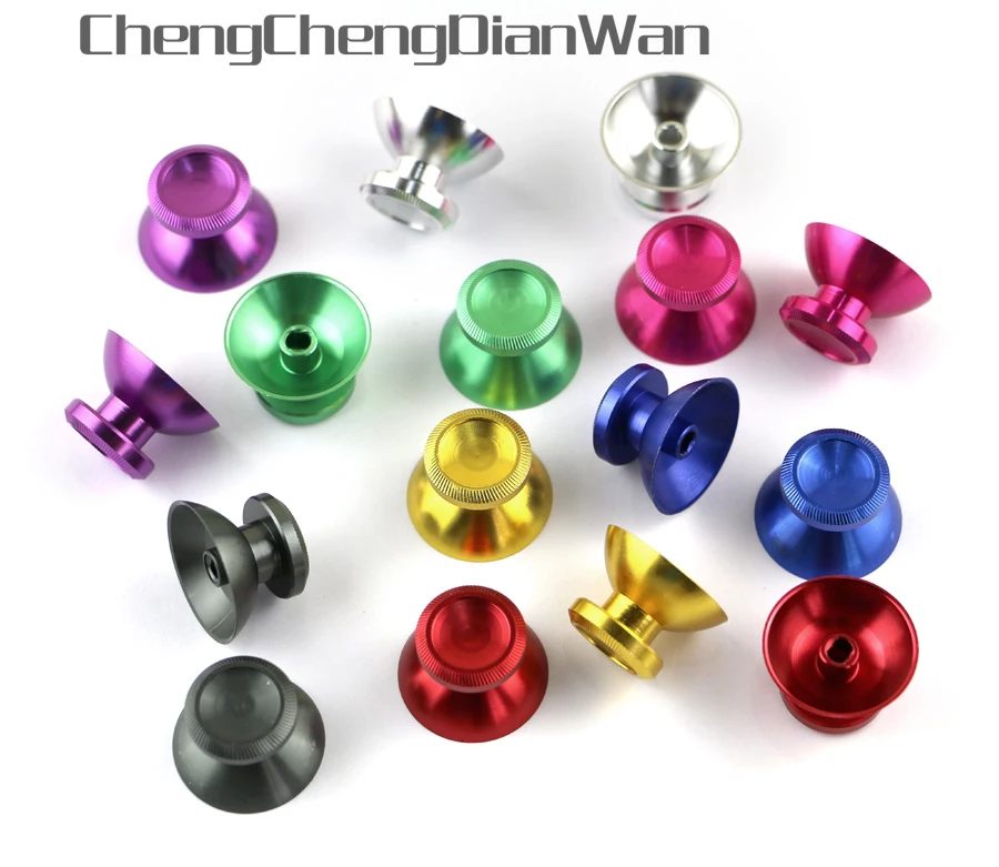 80pcs=40pairs aluminum metal analog joystick caps Alloy Analog Thumbstick 3D Mushroom Cap for xbox360 Controller