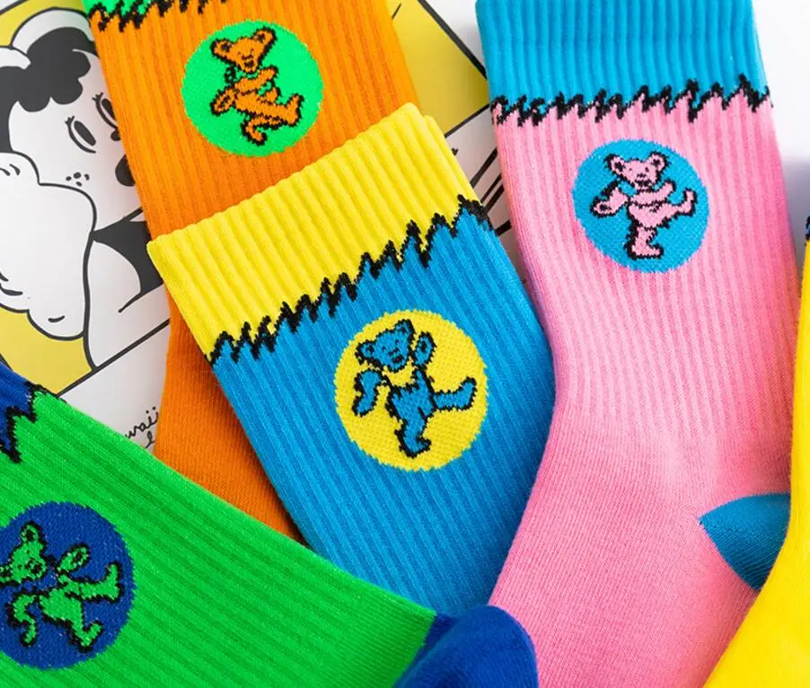 3 Pairs/Box Fashion Men and Women Fashion Personality Colorful SB Dunkl Dance Bear  Match Tidal Youth Socks Gift Pack