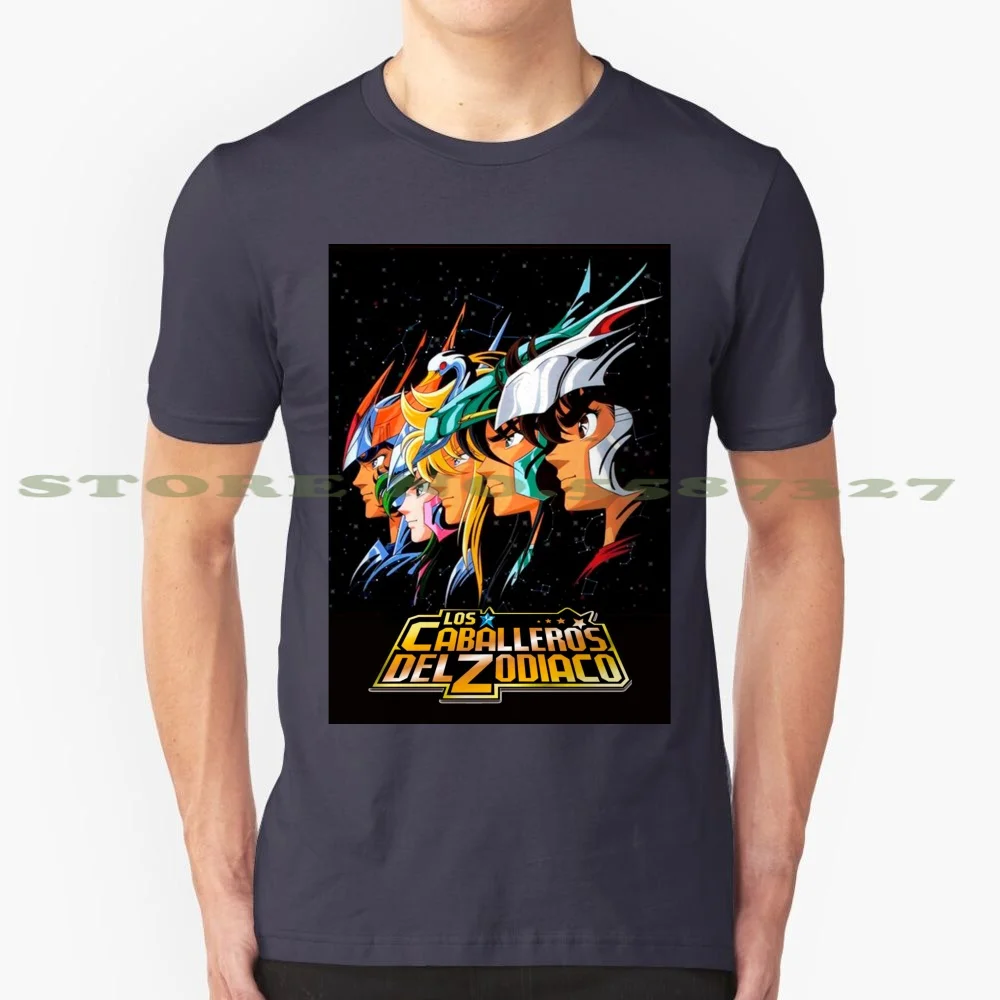 Los Caballeros Del Zodiaco 100% Cotton T-Shirt Saint Seiya Poseidon Andromeda Anime Dibujos Animados Ni ? O Dragon Fenix Comics