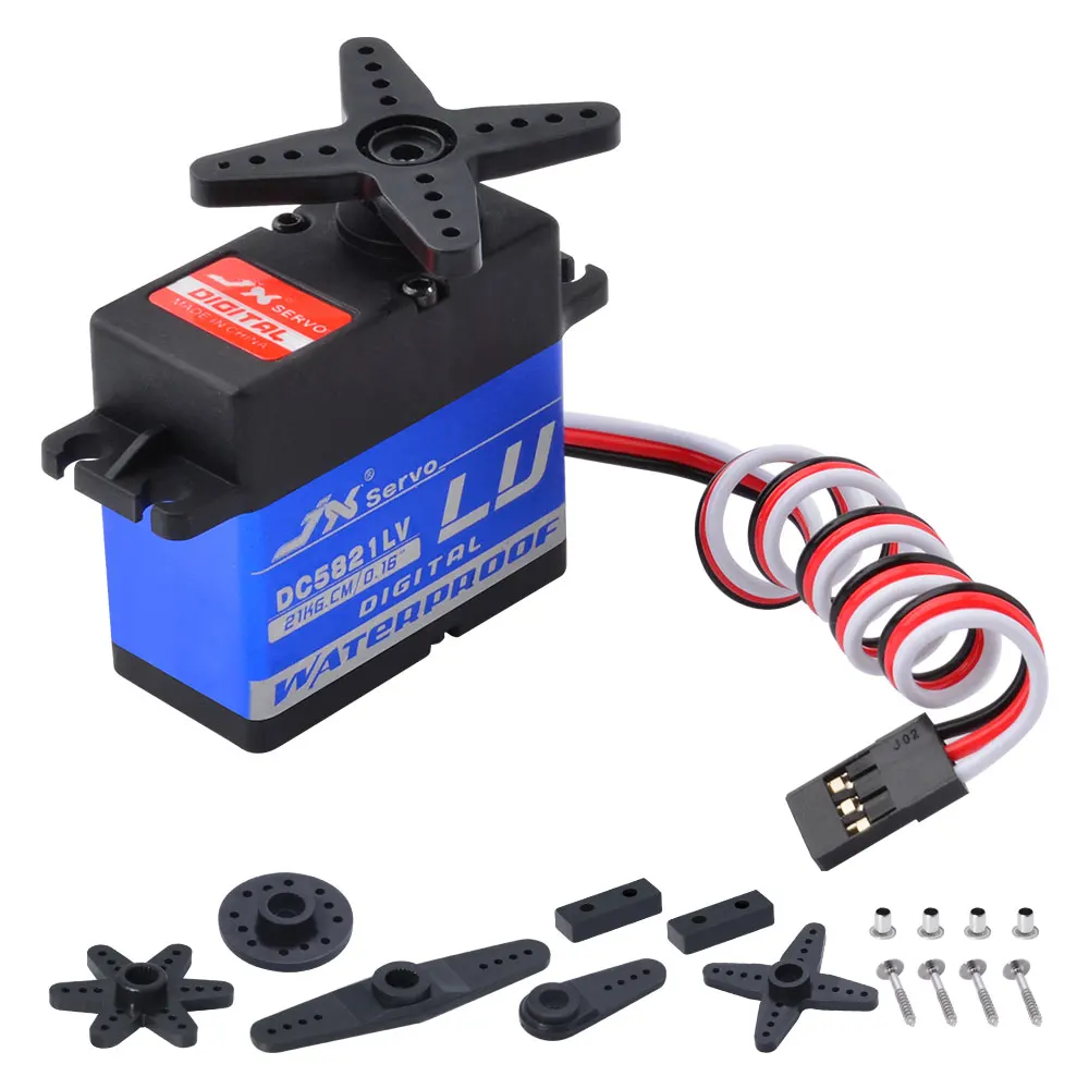 

JX Servo DC5821LV 21.8KG Full Waterproof Digital High Quality Servo For RC Car Crawler TRX4 Baja Boat Robot Arm