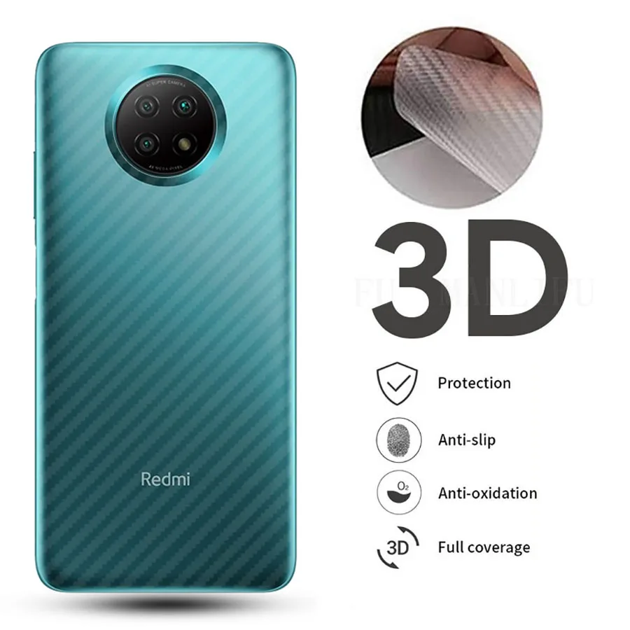 

5Pcs For Xiaomi Poco X3 M3 Note 10 Lite 3D Carbon Fiber Back Screen Protector Film Sticker Full Cover Redmi Note 9s 9 8 Pro 8T 7