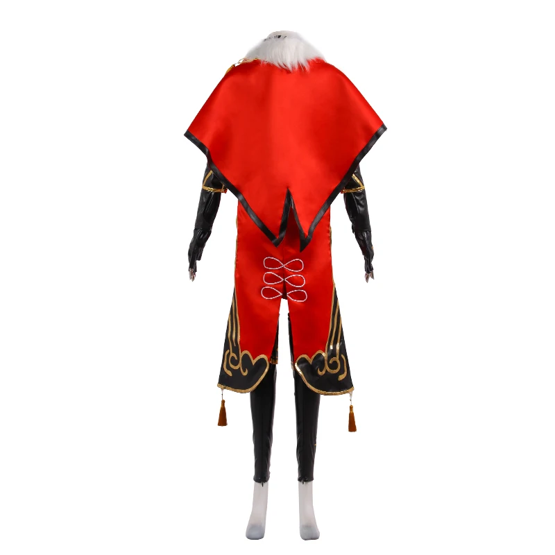 Genshin Auswirkungen Beidou Cosplay Kostüm Beidou Cosplay Kleid Frauen Schwarz Rot Kostüm Beidou Perücke Abnehmbare Brötchen Braun Lange Perücke Schuhe