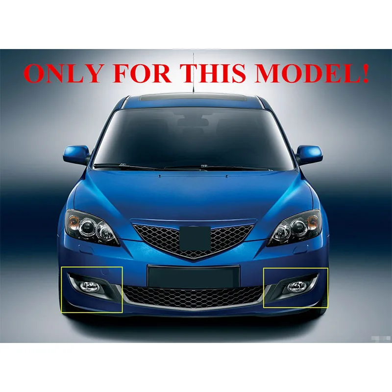 Hoping Auto Front Bumper Fog Light Cover For MAZDA 3 BK Hatchback 2007 2008 2009 1.6L Replacemnet Fog Lamp Cover Hood Shell