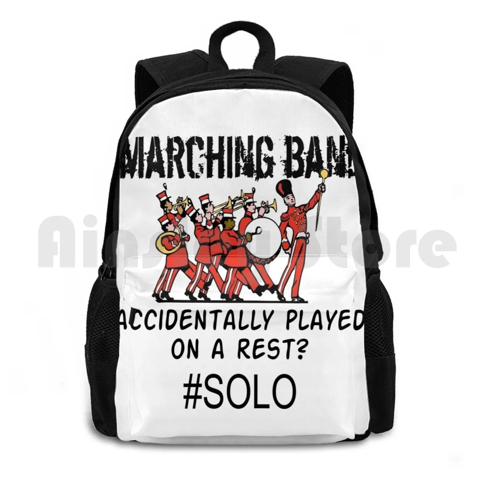 Funny Marching Band-Marching Band Gift-Played On A Rest ? Solo! Outdoor Hiking Backpack Waterproof Camping Travel Marching Band