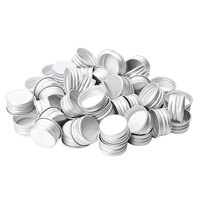 50 Mini Threaded Caps 24R/28R Aluminium Lids DIY Party Candy Jar Decoration Lid Tiny Sealing Cover for Small Bottles Glass Vials