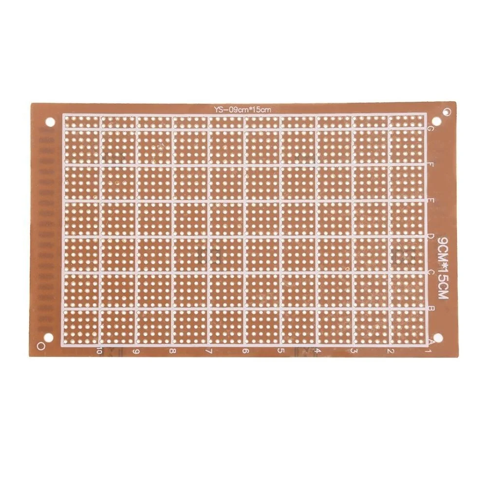 9x15cm Einseitig Universal Papier Printed Circuit Board für DIY Löten Braun 2 stücke