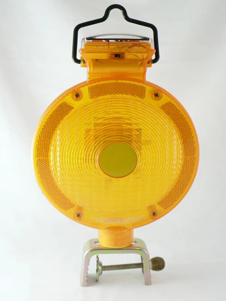 Solar Powered Light Control Flashing LED Warning Light Railway Traffic Red/Yellow Signal Light Safety Roadblock Strobe Light