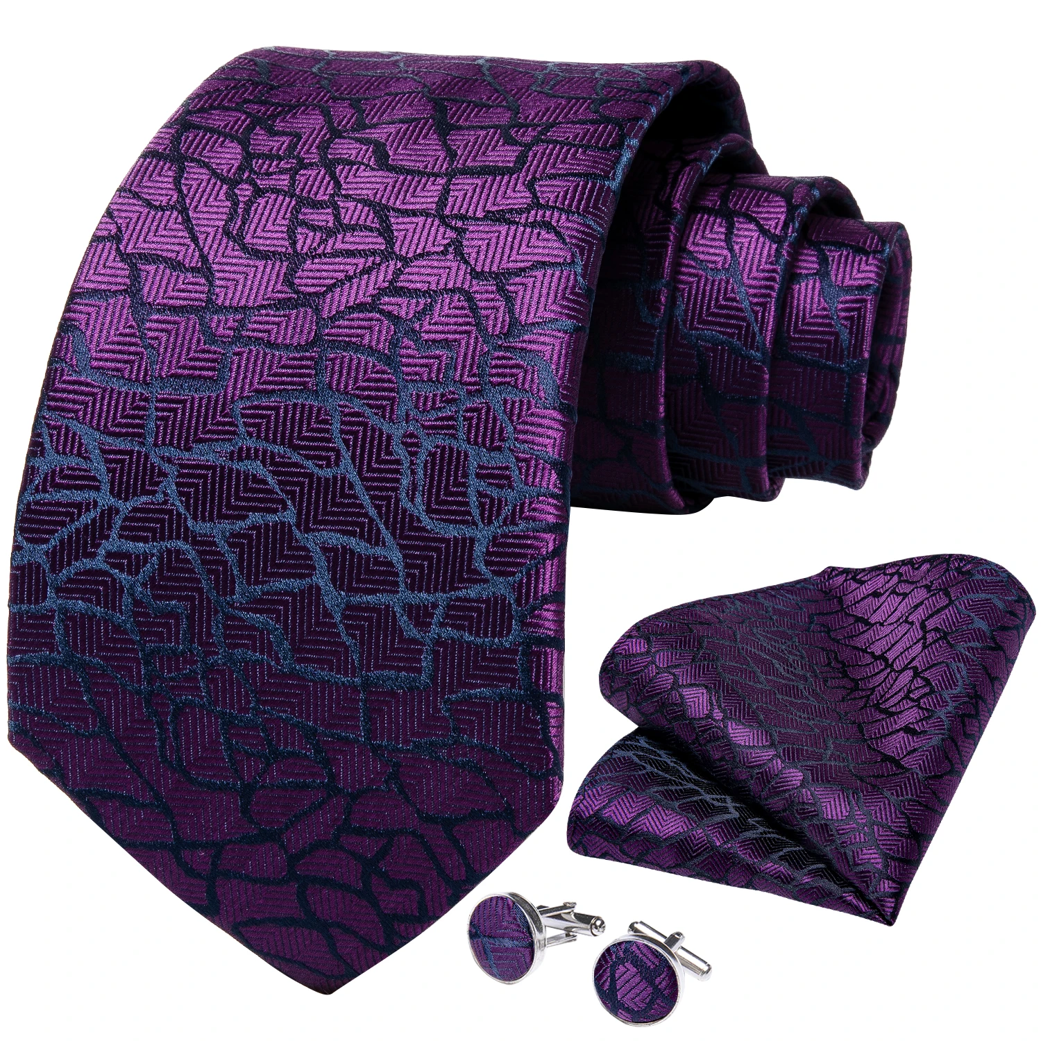 Cravatta di lusso rosso Paisley cravatte da uomo nere accessori da sposa cravatta fazzoletto gemelli spilla regalo per uomo DiBanGu