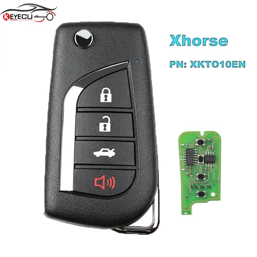 

KEYECU XKTO10EN XHORSE (English Version) Wired Universal Remote Key Fob 4 Button for VVDI Key Tool