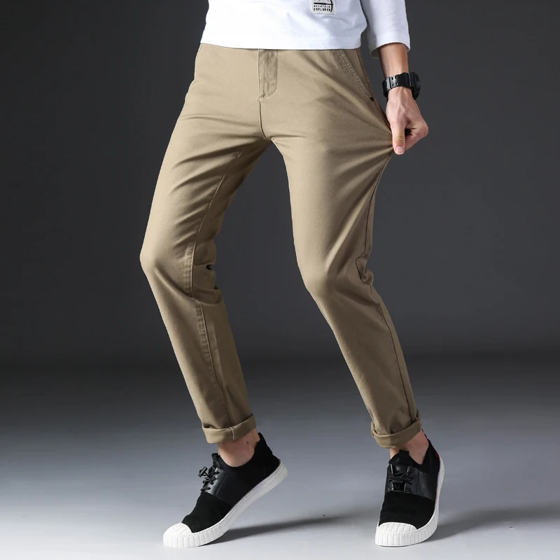 2022 Spring Summer Autumn New Casual Pants Men Cotton Slim Fit Chinos Fashion Trousers Male Brand Clothing Basic Mens Pants,667