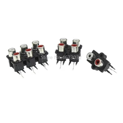 5PCS 2/4/6 hole RCA Female Stereo audio Jack AV Audio input socket Connector Lotus row Amplifier Interface Signal connection