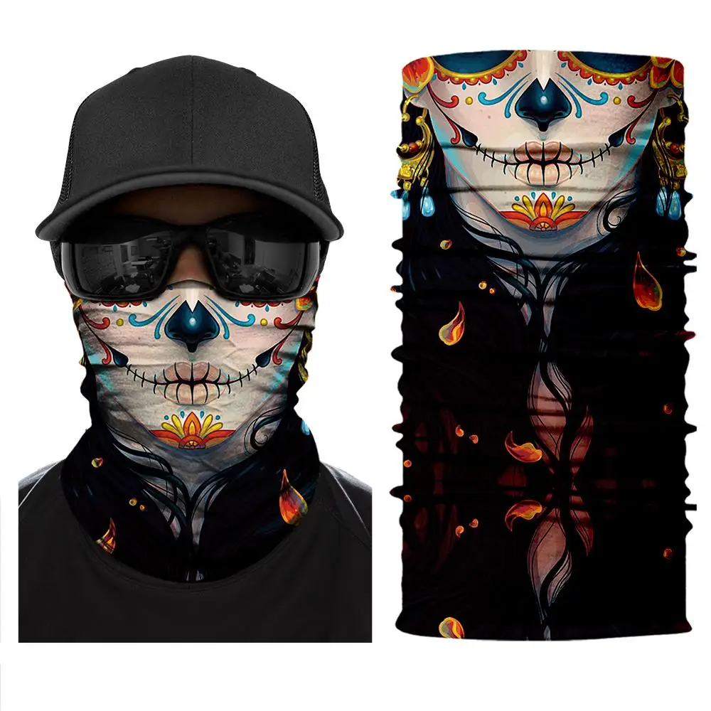 Motorcycle Bike Skull Masks Sports MTB Biker face USA Mexico Neck Warmer Ghost Face Mask Scarves Bandanas Joker