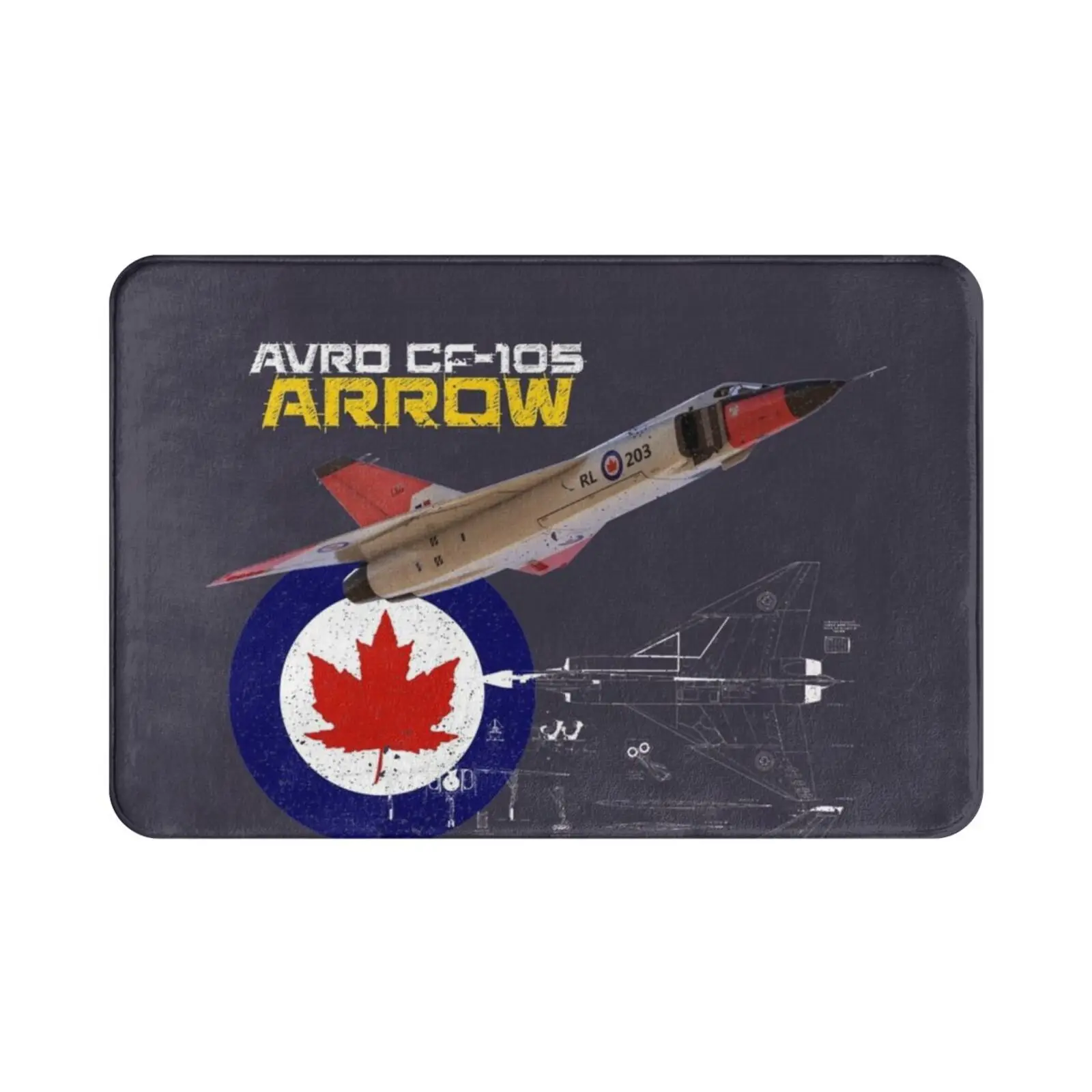 Canadian Avro-105 Arrow Carpet Mat Rug Cushion Royal Canadian Air Force Rcaf Avro Arrow Cold War Military Jet Fighter Jet