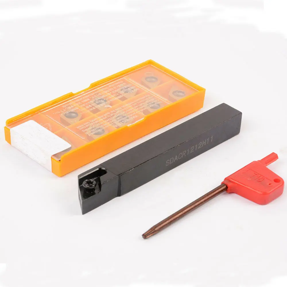 CNC Carbide Insert Lathe External Turning Tool + 10Pc DCMT11T304