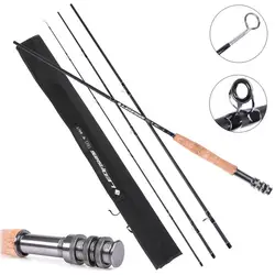 2.7m 9ft Carbon Fiber Flying Fishing Rods #4/5/6/7 WT 4 Section Ultra Light Medium Hard Fly Pole