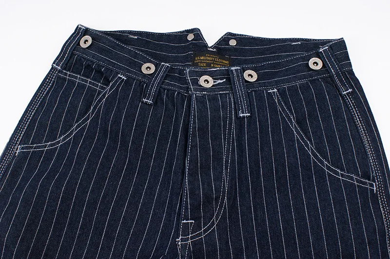 Gestreifte Jeans mit weitem Bein für Männer lose Eisenbahn overalls für Herren, Damen, Hängebange, Outdoor-Camping jagdhose, die neue Longs fischt – Detail 13