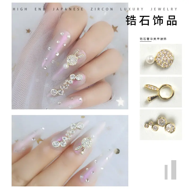 10 teile/los 3D Mond Bogen Zirkon Kristalle Legierung Strass Schmuck Nail art Dekorationen Nägel Zubehör Charms Liefert G0649