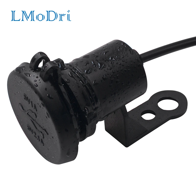 

LMoDri Universal Cigarette Lighter Car Charger USB Vehicle DC 9V-24V Waterproof Dual Motorbike USB Charger Power Socket 1A/2.1