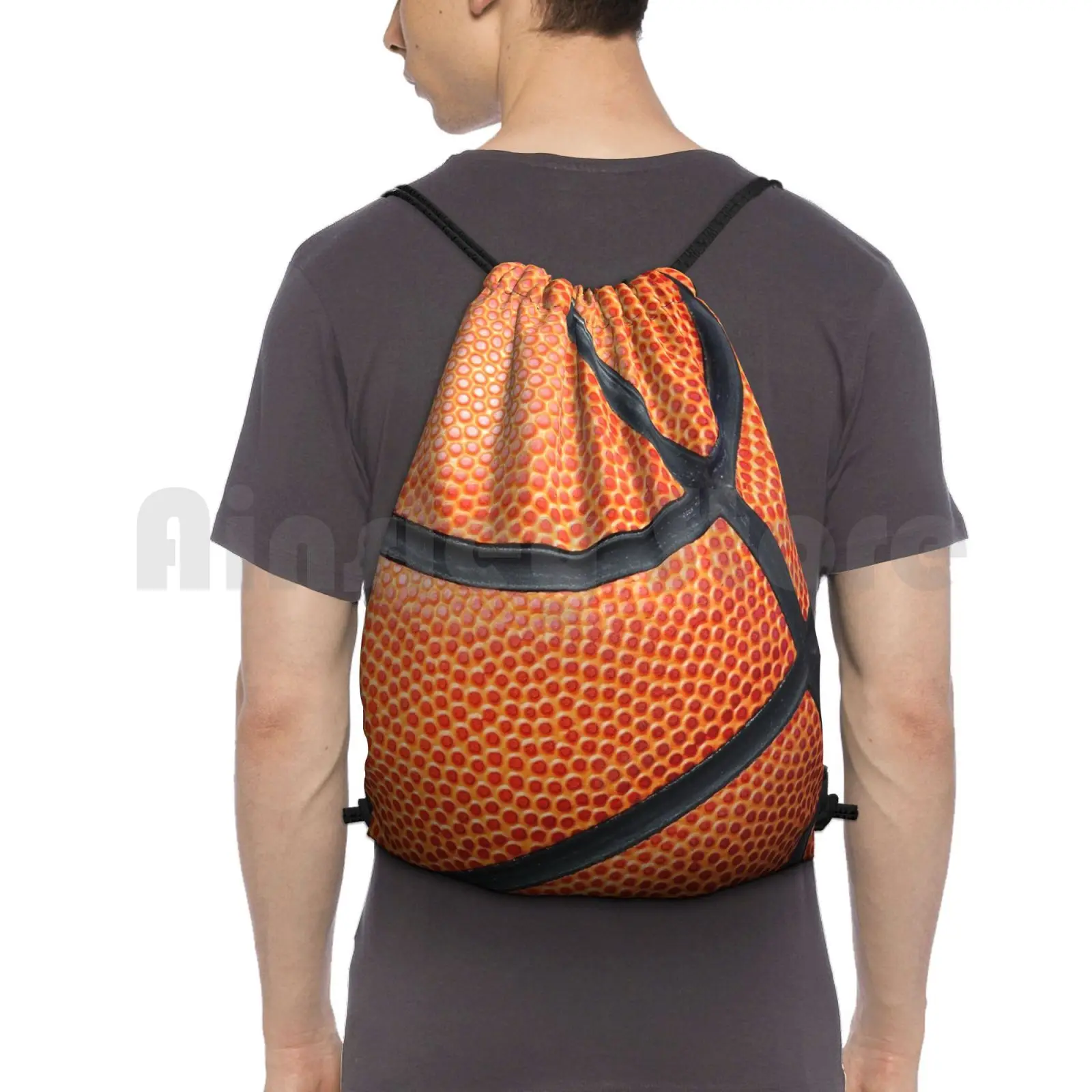 

Basketball Throw Pillow Backpack Drawstring Bags Gym Bag Waterproof Basketball Streetball Ball Basketball Ball James