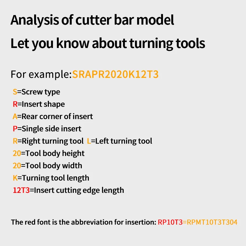 SRAPR1616H12 SRAPR2020K12 SRAPR2525M12 External Turning Tool Holder RPMT/RPGT Carbide Inserts Lathe Cutting Machine Tools Set