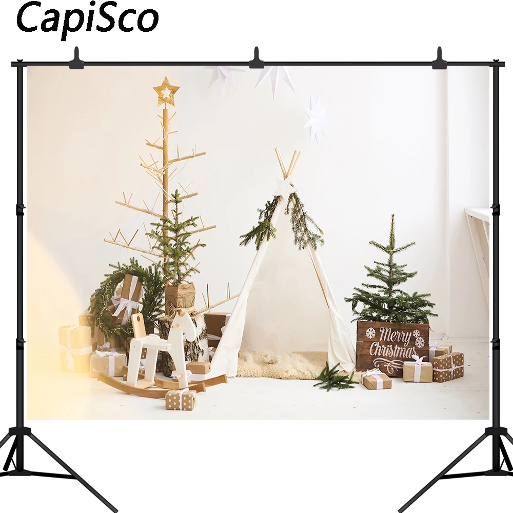 Capisco Christmas Photography Backdrops tent pine tree toy Decor Backdrop Children Portrait Photocall Background Photo Studio