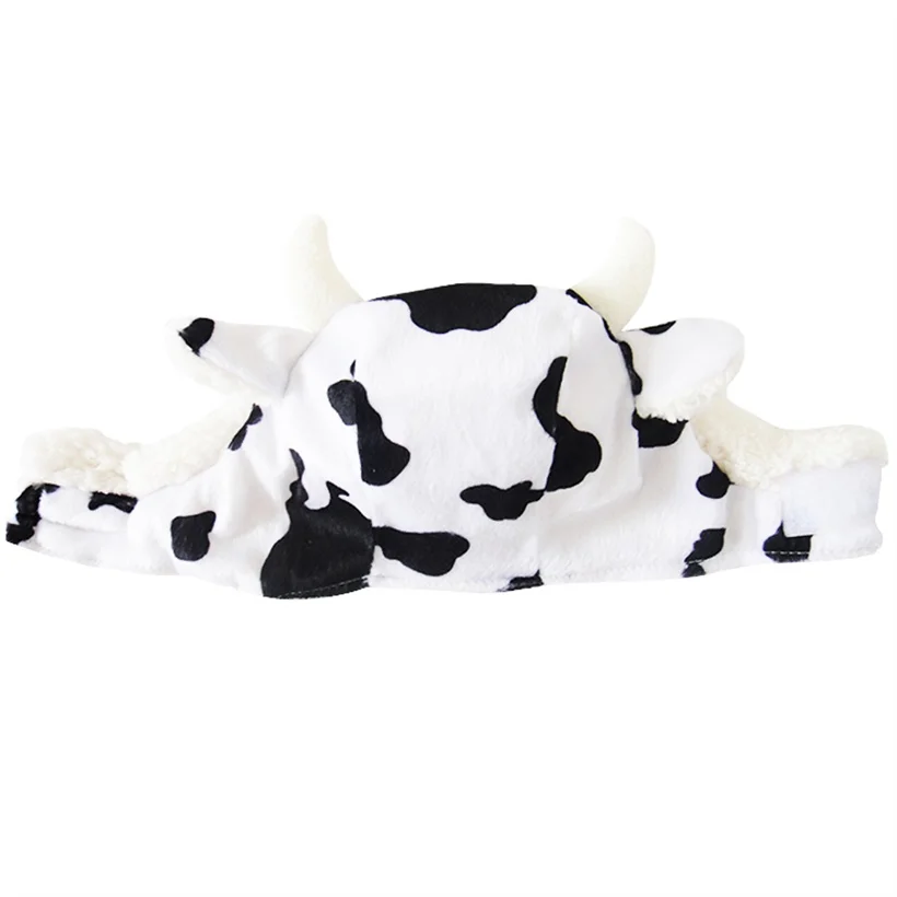 Winter Warm Pet Dog Cow Pattern Hat Dogs For Small Medium Dog Cotton Windproof Accessories Chihuahua