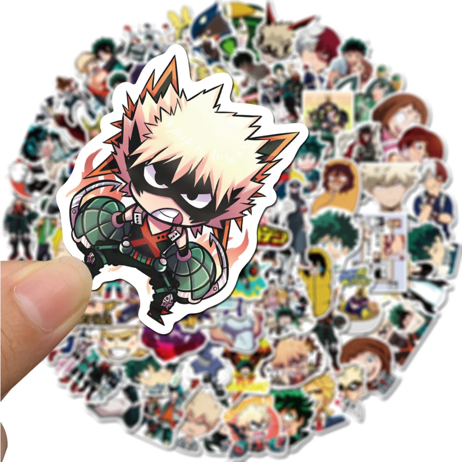 50/100pcs Anime My Hero Academia Stickers Laptop Skateboard Izuku Midoriya Might Boku No Hero Academia Character Sticker