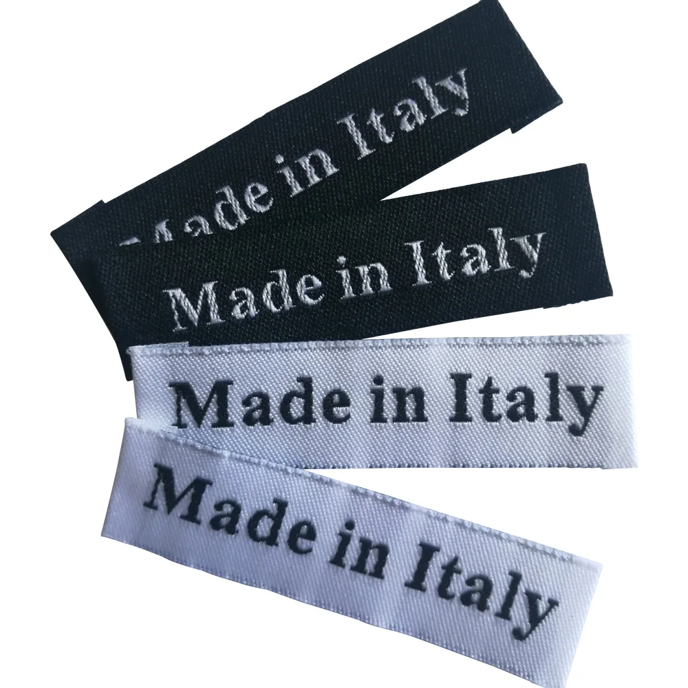 Made In Italy Clothing Labels For Garment Handmade Zakka Tag Italy Woven Label Custom Sewing Tags For Hand Work Accessories