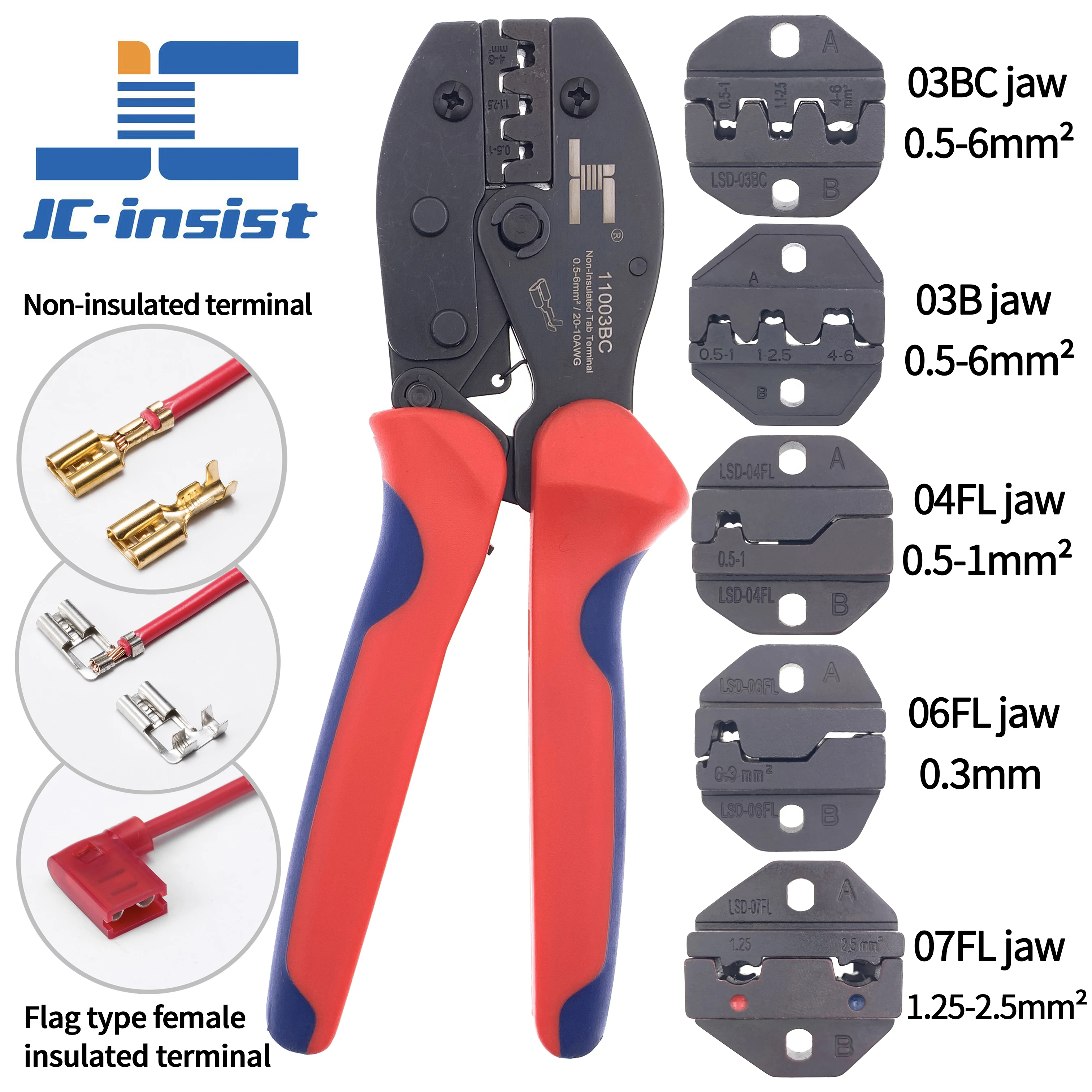 Non-insulated Flag Type Nylon Flag Type Open Spring Terminal Pliers, Cold Crimping Tools, Ratchet Crimping Tools