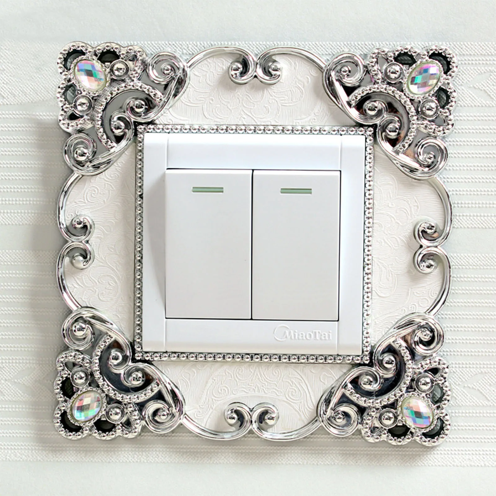 18 Styles European Style Portable Socket Decals Switch Luxury Square Shaped Lace Light Switch Cover Pastel Home Decor 1 Piece