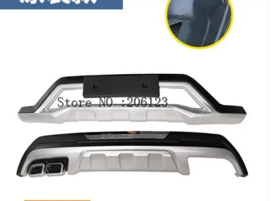 Car styling2015-2018 For Hyundai Tucson ABS front /rear Bumper Protector Skid Plate coverRear Bumper Guard Protector Skid Plate