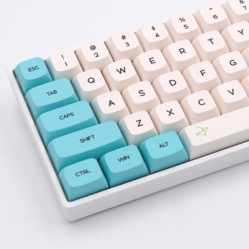 Chunyang Cyan Ethermal Dye Sublimation PBT Tastenkappen Weiß Schriftarten Für Wired USB Mechanische Tastatur