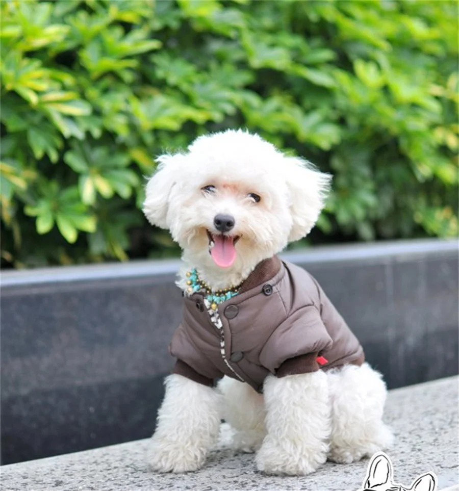 Coffee Pet Coat for Dogs, Warm Clothing, Small Puppy Jacket, Winter