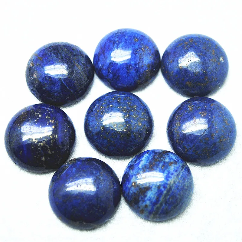 

5PCS Nature Lapis Lazuli Cabochons Round Shape Size 8MM 10MM 12MM 20MM Loose Beads Accessories Top Wholesale Price Free Shipping