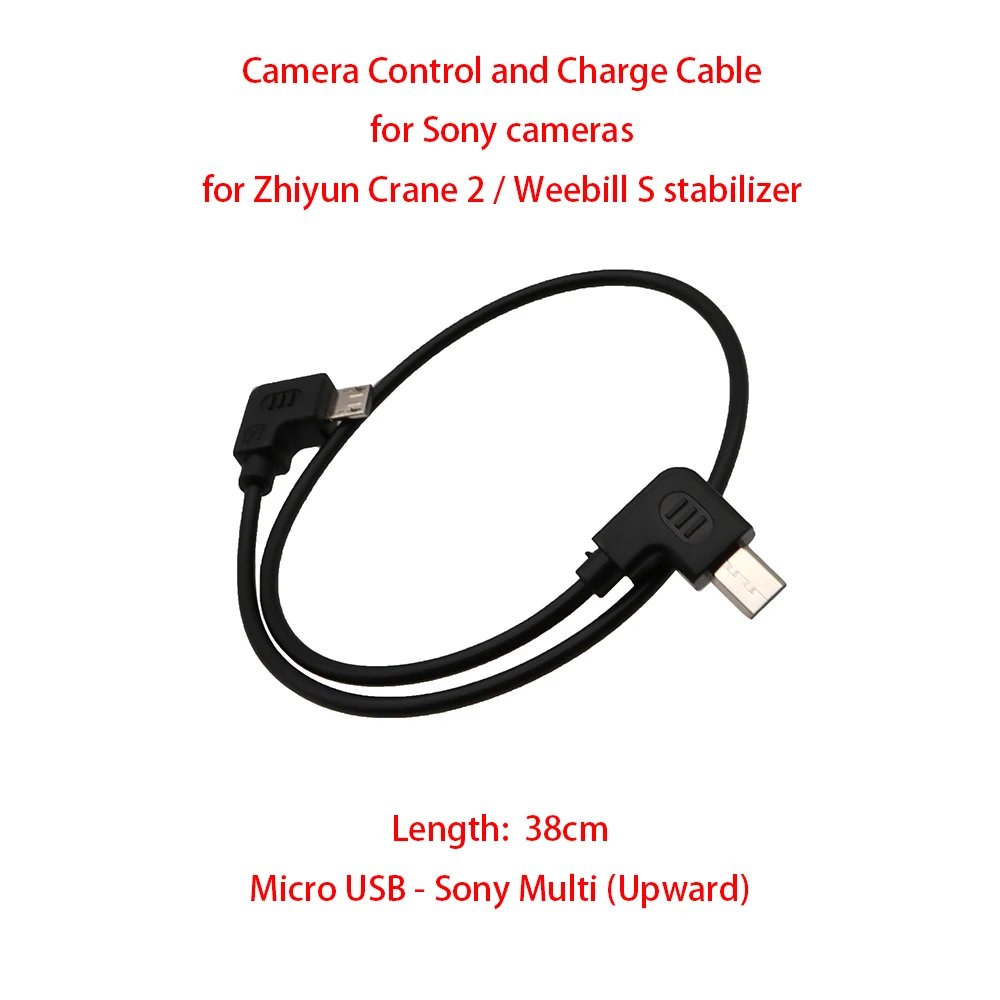 Für Zhiyun Kran 2 / Weebill S stabilisator zu Sony kameras, 38cm Control und Ladekabel Micro USB zu Multi (Nach Oben)