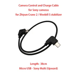 For Zhiyun Crane 2 / Weebill S stabilizer to Sony cameras , 38cm Control and Charge Cable Micro USB to Multi ( Upward )