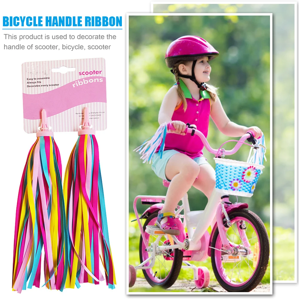 2/4pcs Bicycle Handlebar Color Tassel Streamers Children Balance Bike Decor Ribbon Tassel Ribbons Cycling Accessories