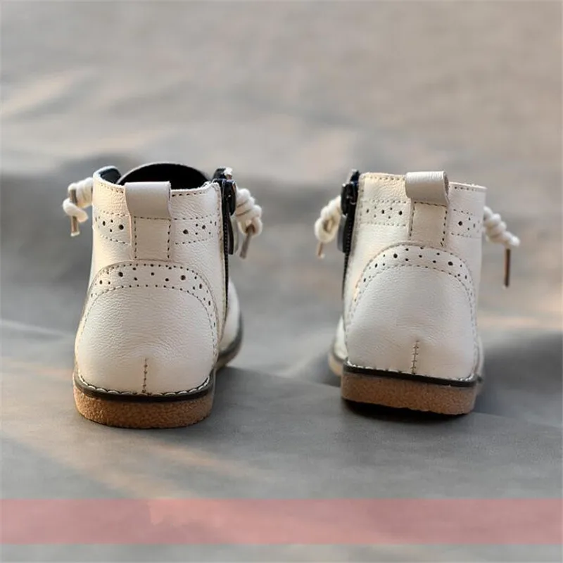 Genuine Leather children\'s ankle boots boys girls casual cowhide boots autumn winter cotton shoes 2019 new baby children boots