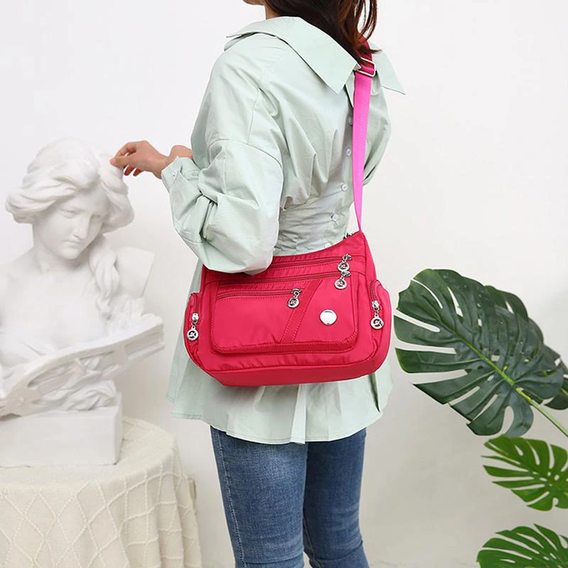 Casual Frauen Schulter Umhängetasche Oxford Wasserdichte Zipper Handtaschen Paket Weibliche Große Kapazität Reise Umhängetasche – Detail 17