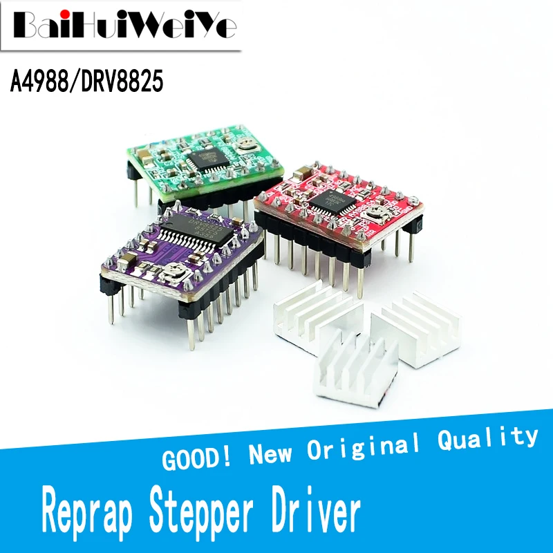 3D Printer Parts Stepstick A4988 DRV8825 Stepper Motor Driver Module With Heatsink Reprap Ramps 1.4/1.5/1.6 Control Board DIY