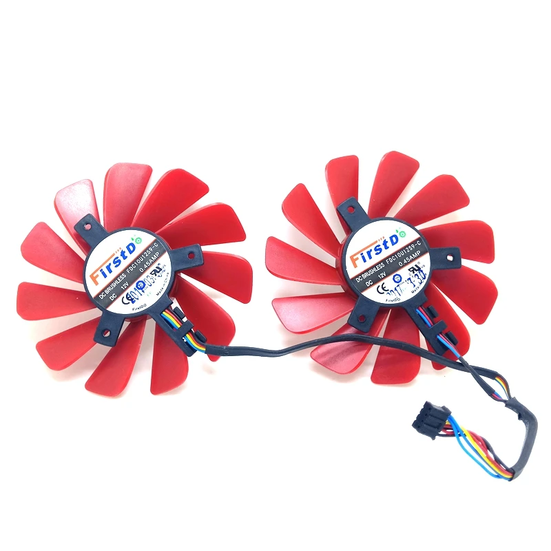 2Pcs/Llot Nieuwe 85Mm FDC10U12S9-C 0.45AMP 4Pin, voor Xfx Rx 560D Rx 570 Rx 580 Rx Vega Graphics Videokaart Cooling Fans
